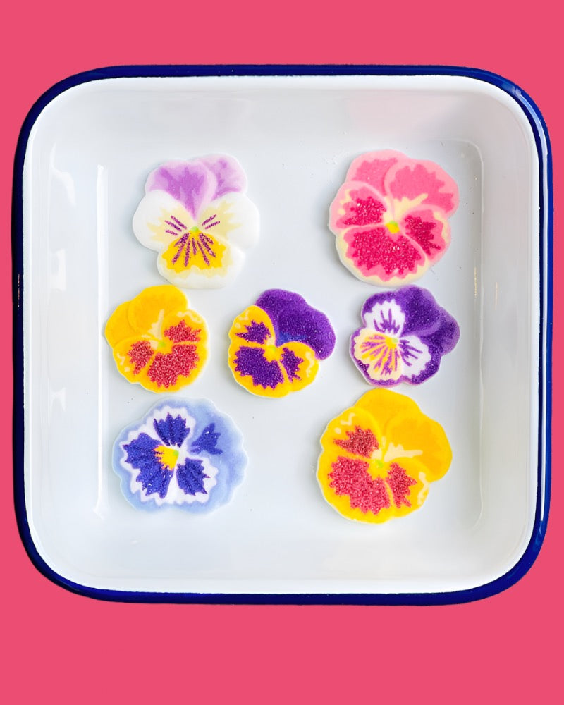 pansy sugar toppers